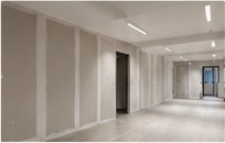 Referência de paredes de drywall em ambiente interno